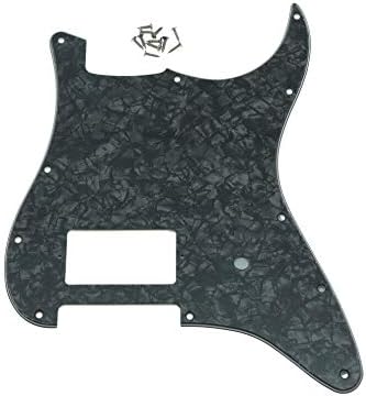 41DoB5EjY-L._AC_ 11 Hole ST/Strat Style One Humbucker Guitar Pickguard Scratch Plate for Delonge Stratocaster/Strat Black Pearl - Image 1