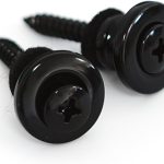 Strap Locks Buttons, (1 Pair) Zinc Alloy Security Straplock Quick Release Strap Retainer System for Electric Acoustic Folk Guitar, Bass, Ukulele Replacement Part (Black)