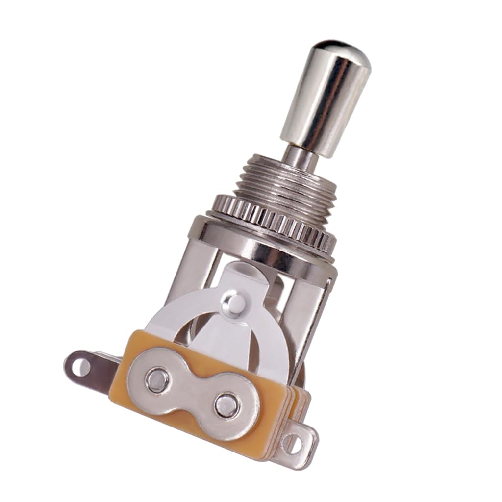 51sL1IuVTtL._SL1024_ Electric Guitar 3 Way Toggle Switch Pickup Selector Switch with Brass Tip Knob (Chrome) - Image 1