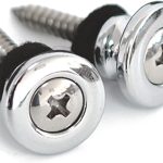 Strap Locks Buttons, (1 Pair) Zinc Alloy Security Straplock Quick Release Strap Retainer System for Electric Acoustic Folk Guitar, Bass, Ukulele Replacement Part (Chrome)