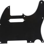 8 Hole Tele Pickguard Scratch Plate for USA/Mexican Fender American Standard Telecaster Modern Style Electric Guitar, 3Ply Black