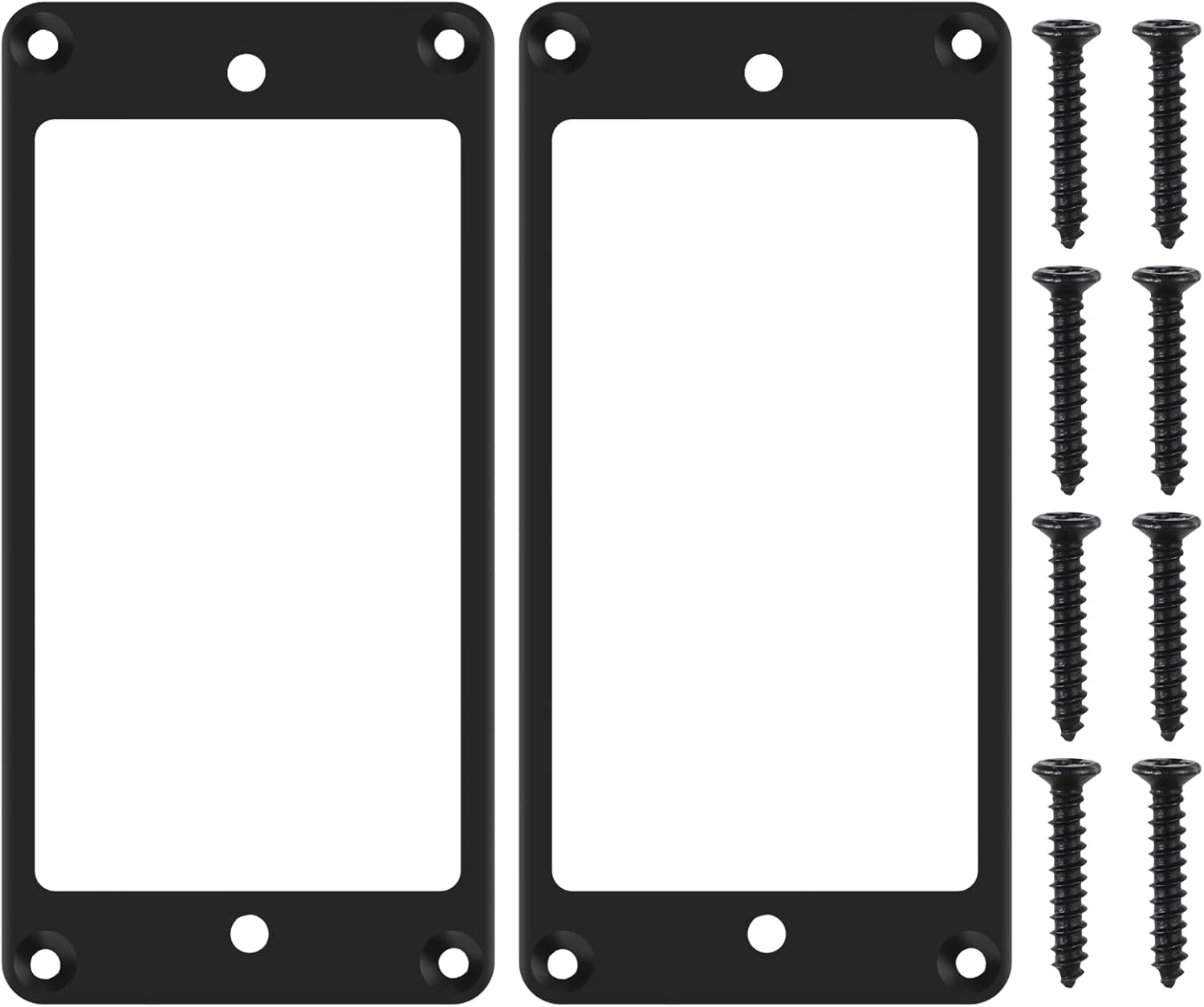 61ZnMczlmuL._AC_SL1500_ 2 Pcs Metal Humbucker Cover, Flat Electric Guitar Pickup Frame Replacement, Bridge Neck Pickups Cover with Screws (BLACK) - Image 1