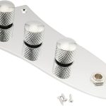 Loaded J Bass Control Plate Pre-Wired Jazz Bass Control Plate with Wiring Harness for Jazz Bass Guitar Replacement, Chrome