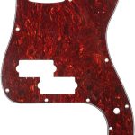 13 Hole P Bass Pickguard Guitar Scratch Plate Pick Guard for 4 String USA/Mexican Standard P Bass Style, 4Ply Red Tortoise Shell