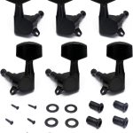 Sealed String Tuning Pegs Keys Machines Heads Tuners 3L 3R Electric Guitar Acoustic Guitar Parts Replacement Black.(Black)