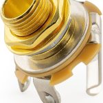 1/4 Inch 6.35mm Mono Output Jack Socket for Strat Tele Style Electric Guitar Bass, Gold