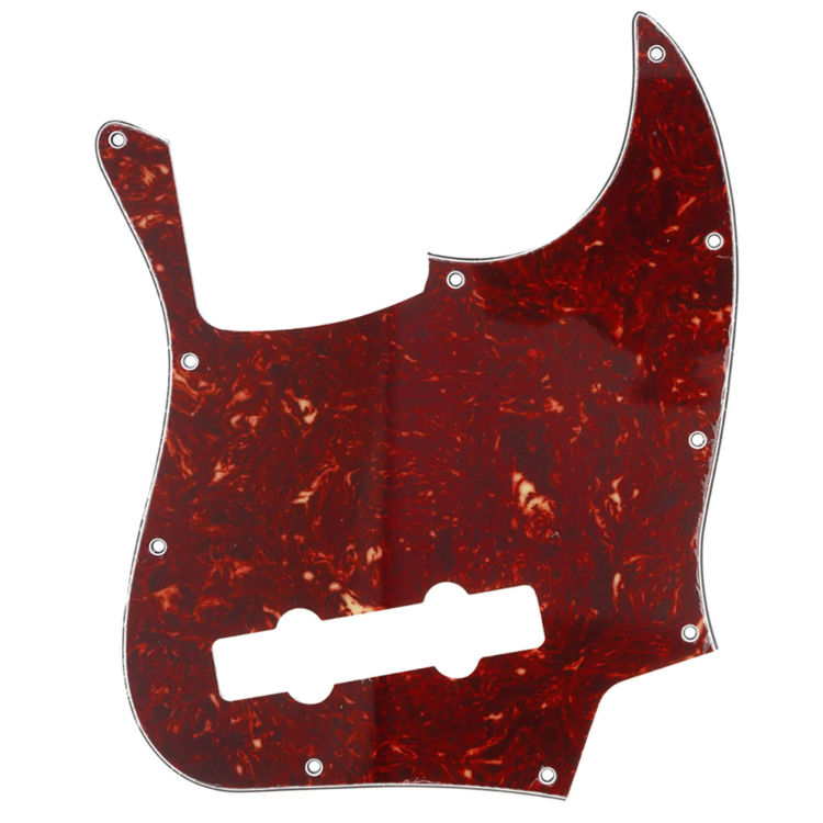 H4f18f72d595a400e882e4a47b6d202cal Jazz Bass Pickguard 4 Ply 10-Hole J Bass JB Scratch Plate for USA/Mexican Modern Style Fender Jazz Bass Red - Image 1