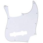 Jazz Bass Pickguard 1 Ply 10-Hole J Bass JB Scratch Plate for USA/Mexican Modern Style Fender Jazz Bass White