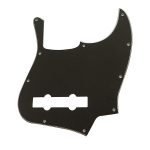 Jazz Bass Pickguard 1 Ply 10-Hole J Bass JB Scratch Plate for USA/Mexican Modern Style Fender Jazz Bass Black